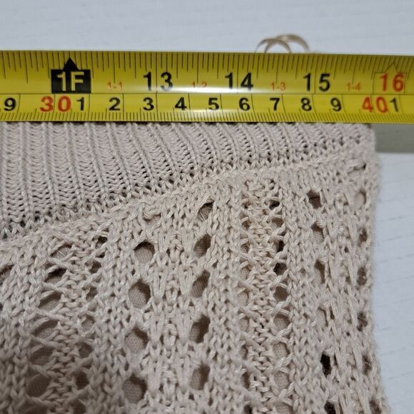 Solitaire 2 Piece Set Crochet Boho Knit Top/Pants Cover Up Large Oatmeal NWT - Picture 12 of 17